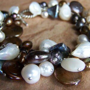 OOAK Kriaytions Pearl of the Sea Bracelet in Sterling Silver NEW